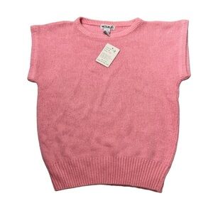 Vintage Pink silk angora sweater short sleeve size medium NWT